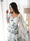 Gangour Nx Fox Georgette Maxi Gown Dupatta Dress Catalog
